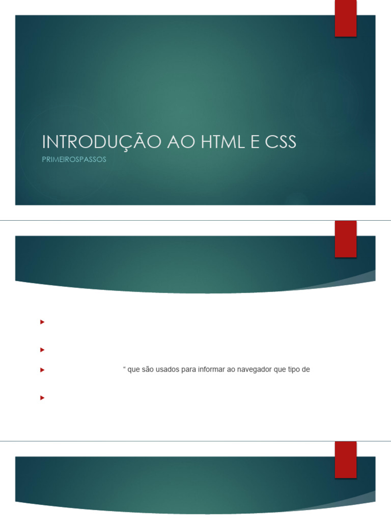 Introdução Ao Html E Css Pdf Html Rede Mundial De Computadores