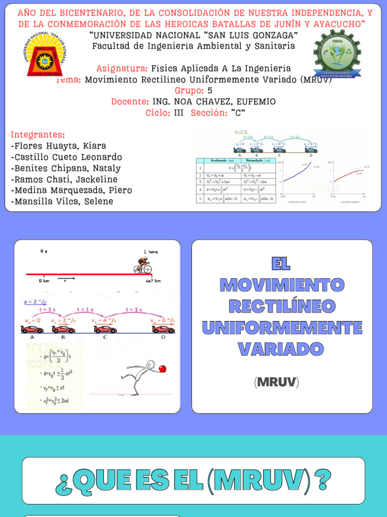 Ejercicios de MRUV y MRUA en Física | PDF | Aceleración | Velocidad