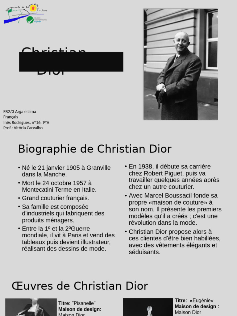 Biographie de Christian Dior | PDF | Vêtements | Mode