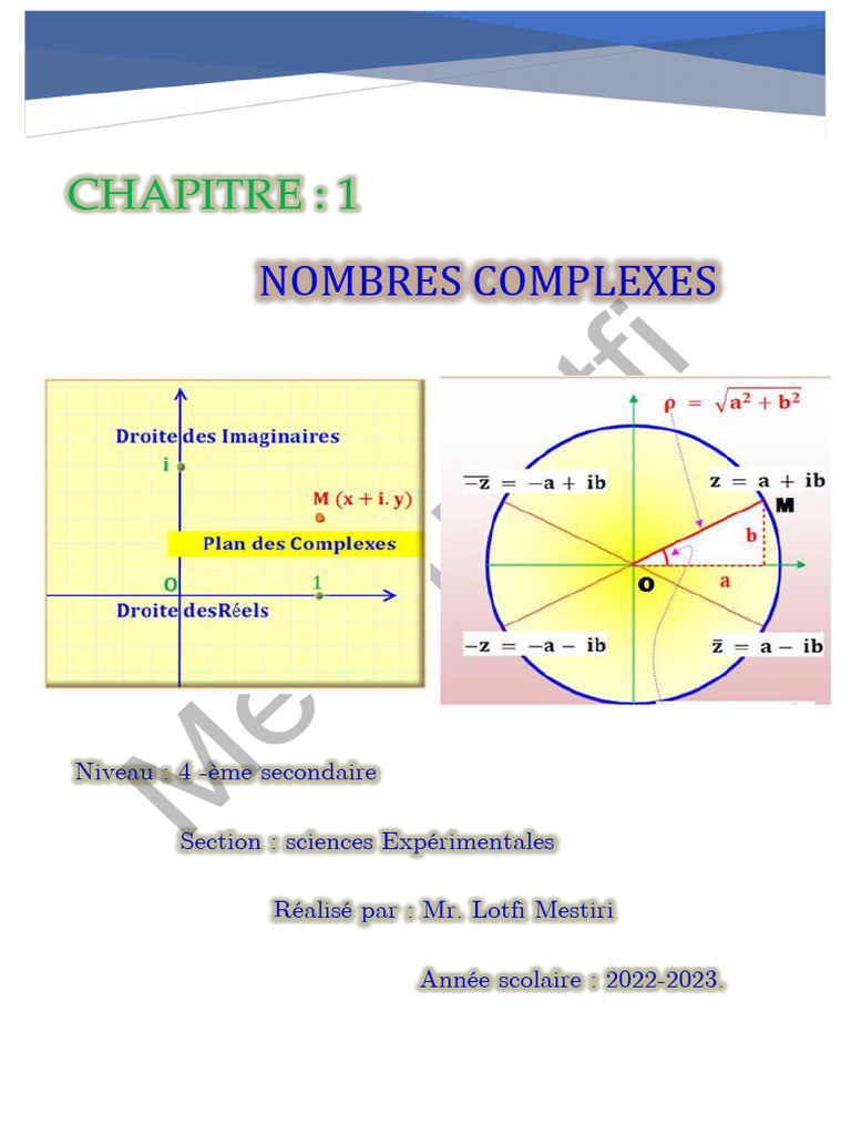 Nombres Complexes et Propriétés | PDF | Nombre complexe | Géométrie