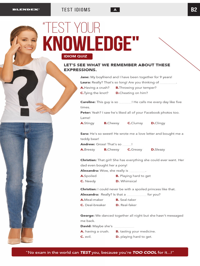 Idiom Quiz: Test Your Knowledge | PDF