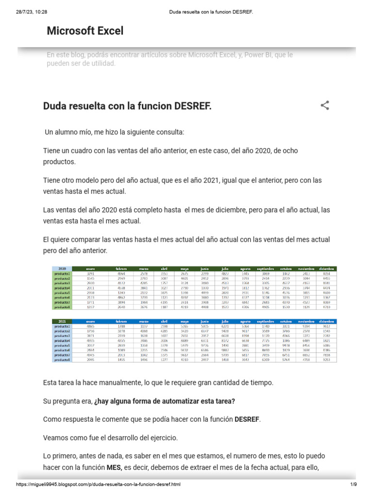 Automatiza ventas en Excel con DESREF | PDF | Microsoft Excel
