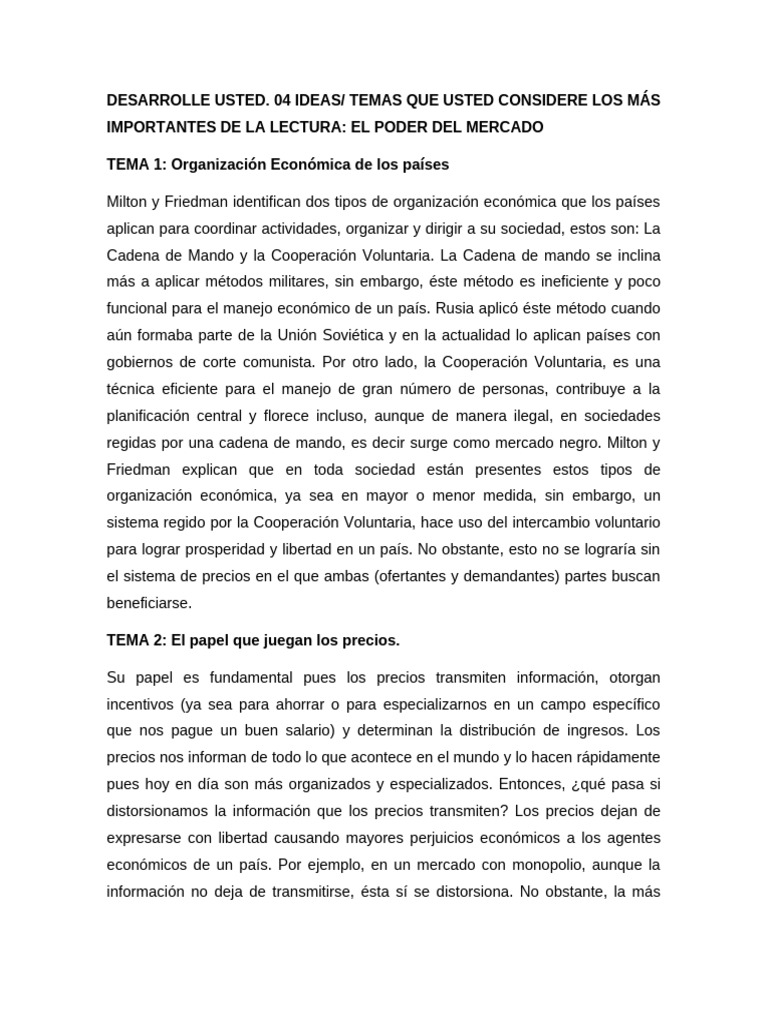 El Poder del Mercado y el Gobierno | PDF | Sociedad | Mercado (economía)