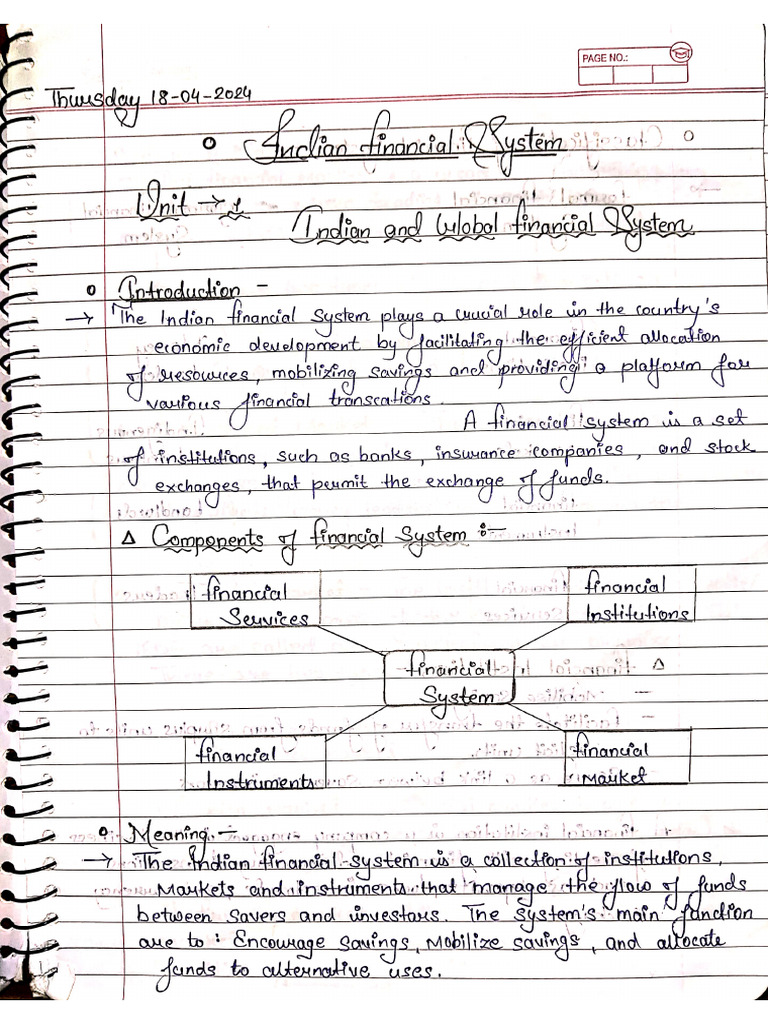 Indian Financial System Notes | PDF