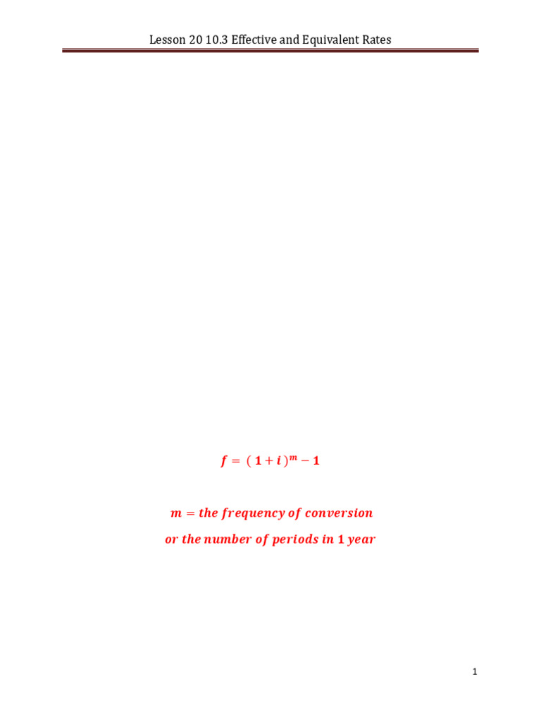 Lesson 20 10.3 Effective and Equivalent Rates | PDF | Mathematics ...