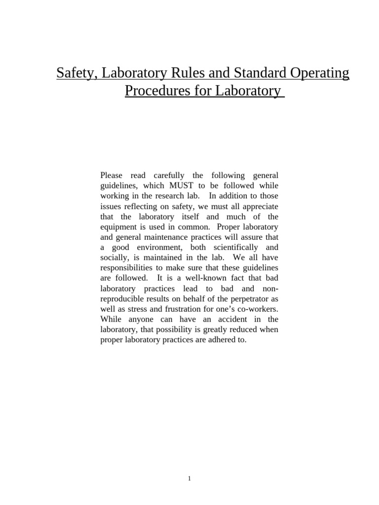 Lab Safety and Procedures Guidelines | PDF | Solvent | Thin Layer ...
