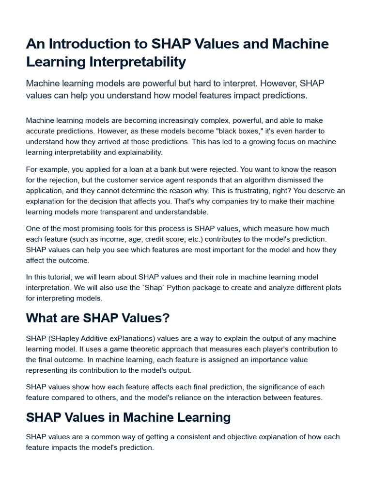 1 - An Introduction To SHAP Values and Machine Learning ...