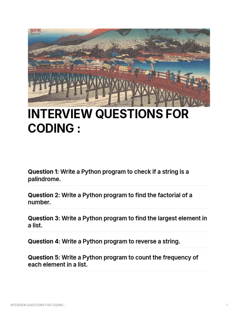 Python Coding Interview Questions | PDF | String (Computer Science ...