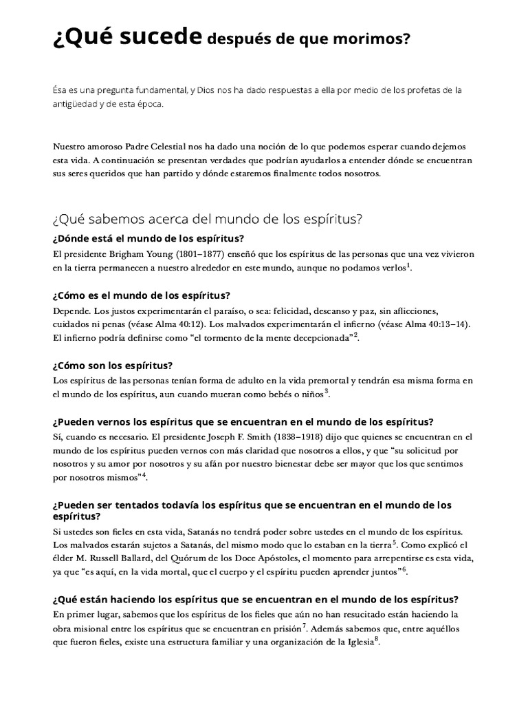 ¿Qué Sucede Después de Que Morimos | PDF
