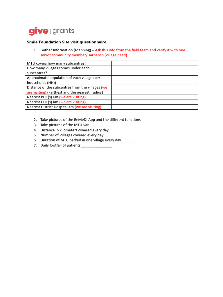 Mobile Telemedicine Unit Questionnaire | PDF | Hospital | Health Care