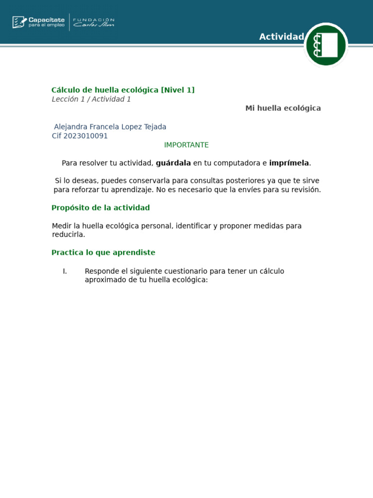 Cálculo y Reducción de Huella Ecológica | PDF | Residuos | Agua