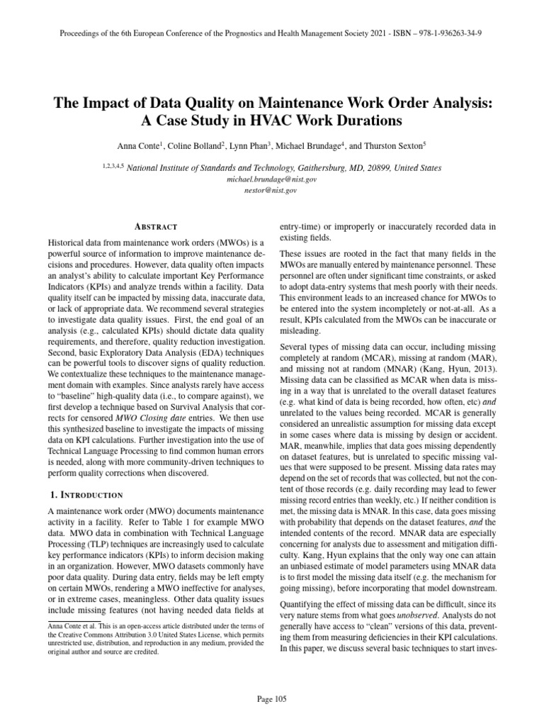The Impact of Data Quality On Maintenanc | PDF | Data Analysis | Statistics