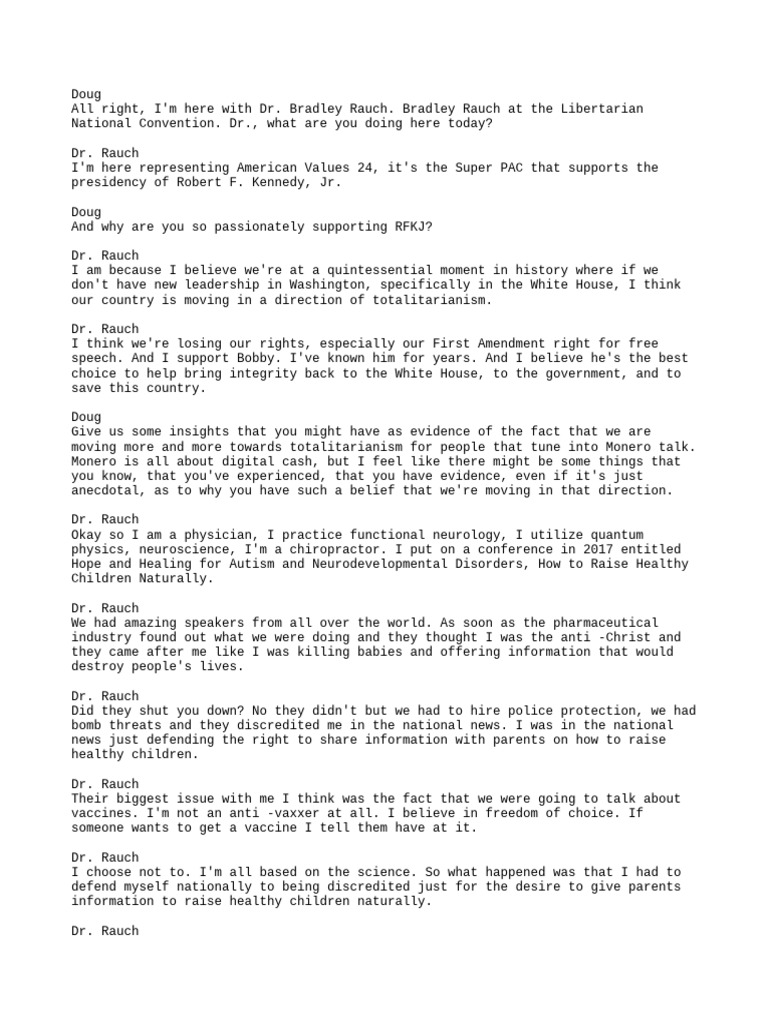 Dr. Rauch on RFK Jr. and Totalitarianism | PDF | Physician | Vaccines