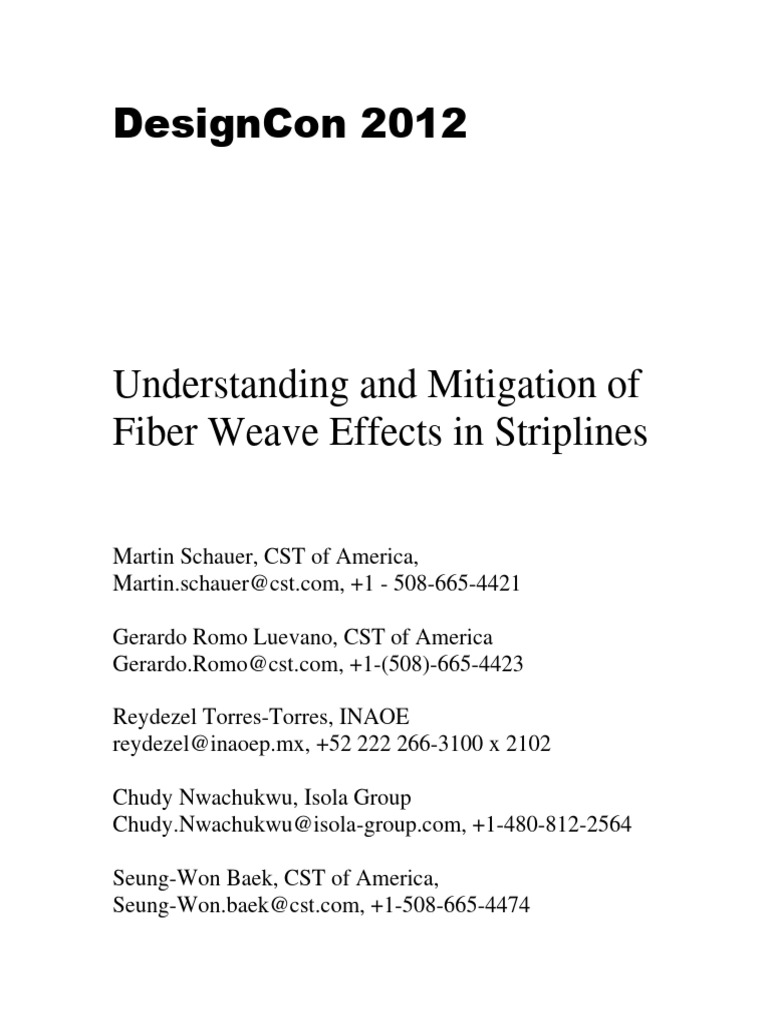 Mitigating Fiber Weave Effects in Striplines | PDF | Resonance ...