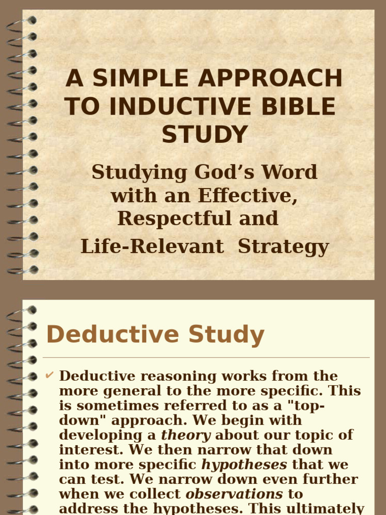 Inductive Bible Study Simplified | PDF | Inductive Reasoning | Verb