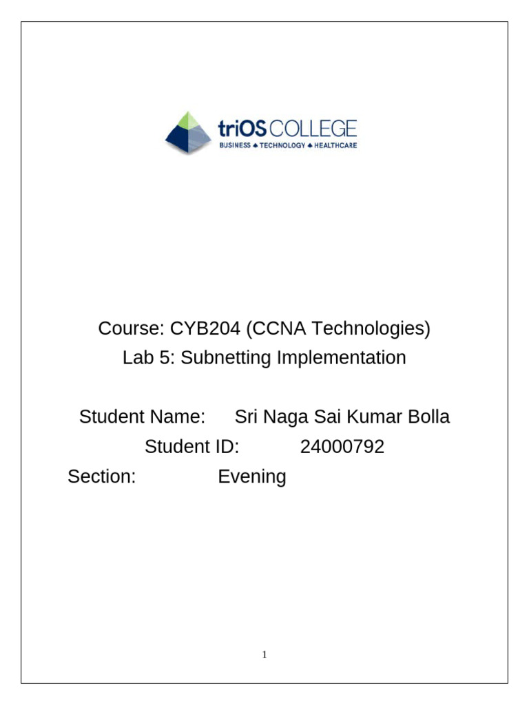Subnetting Implementation for CCNA Lab | PDF | Computer Network | Ip ...
