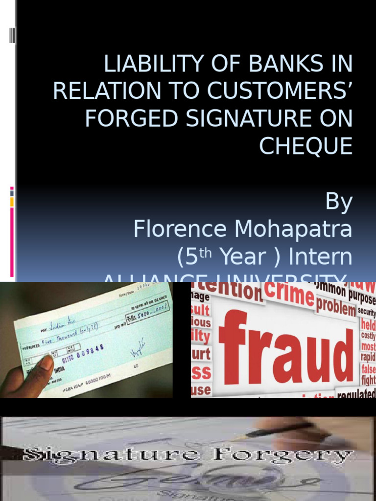 Bank Liability for Forged Cheque Signatures | PDF | Cheque | Banks