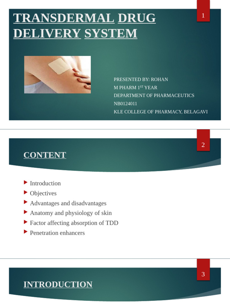 Transdermal Drug Delivery Overview | PDF | Skin | Cell Membrane