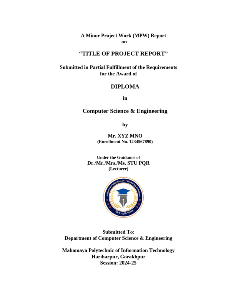 MPW Report Page I | PDF