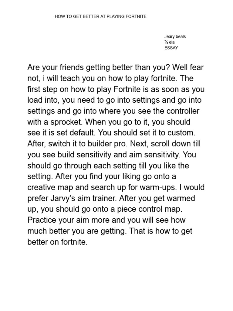 Improve Your Fortnite Skills | PDF