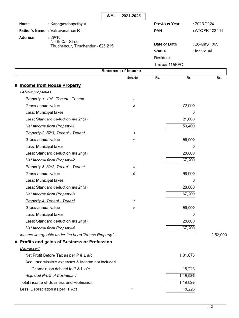 SOI -s | PDF | Income Statement | Tax Deduction