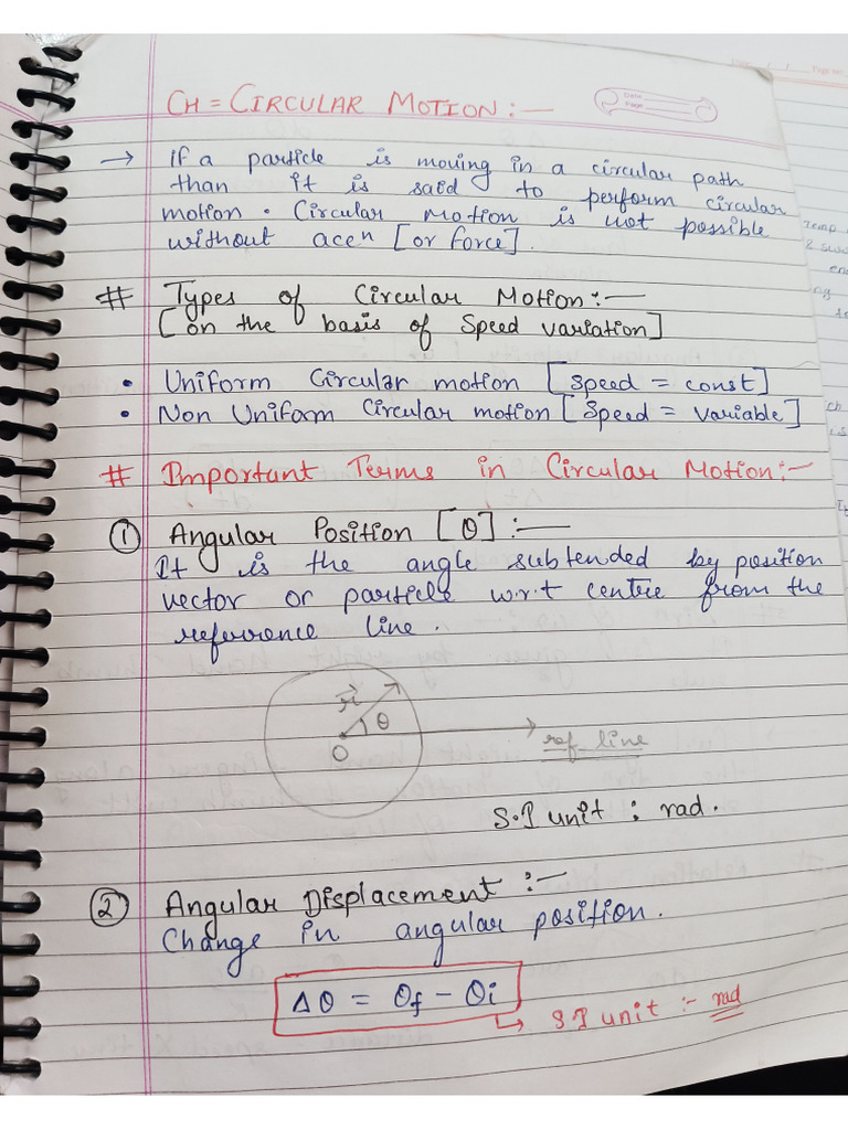 Circular Motion Notes Anit Sir | PDF