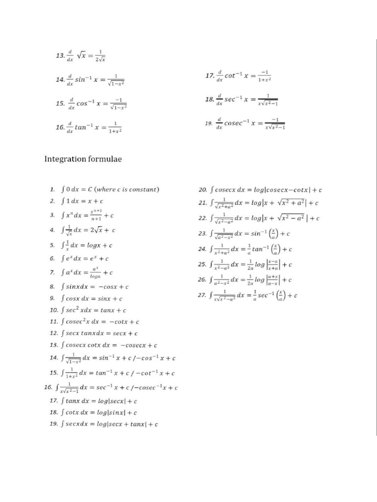 mathematics formulas | PDF
