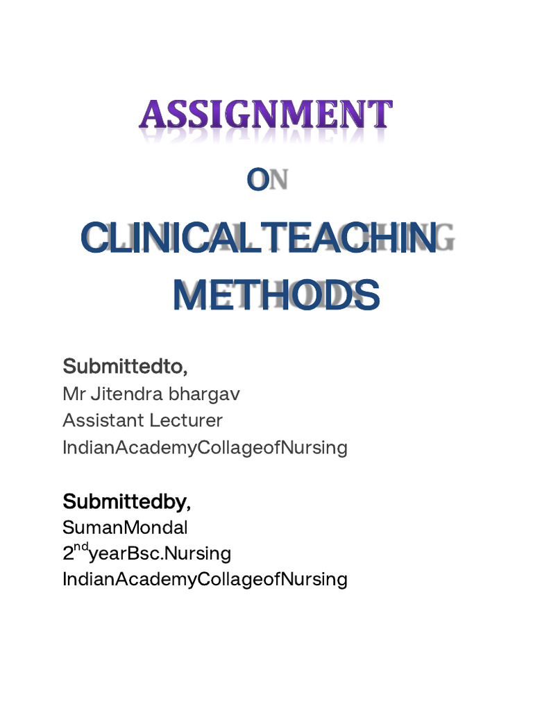 clinical method | PDF | Nursing | Learning