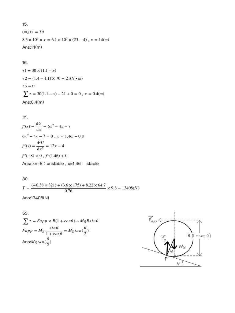 Physics Problem Solutions and Analysis | PDF