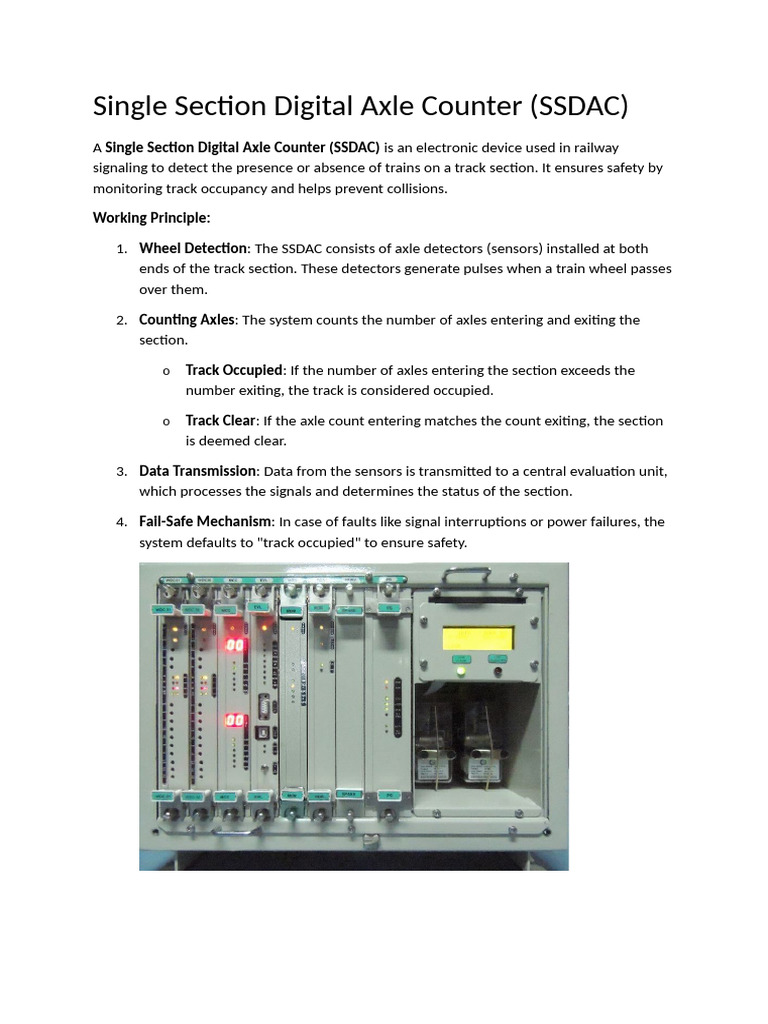 Single Section Digital Axle Counter Overview | PDF | Relay | Electricity