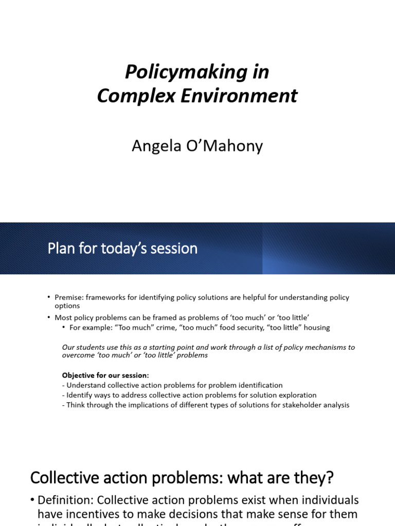 Policy Solutions for Collective Action Issues | PDF