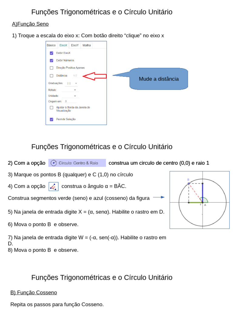 Funções Trigonométricas no Círculo Unitário | PDF