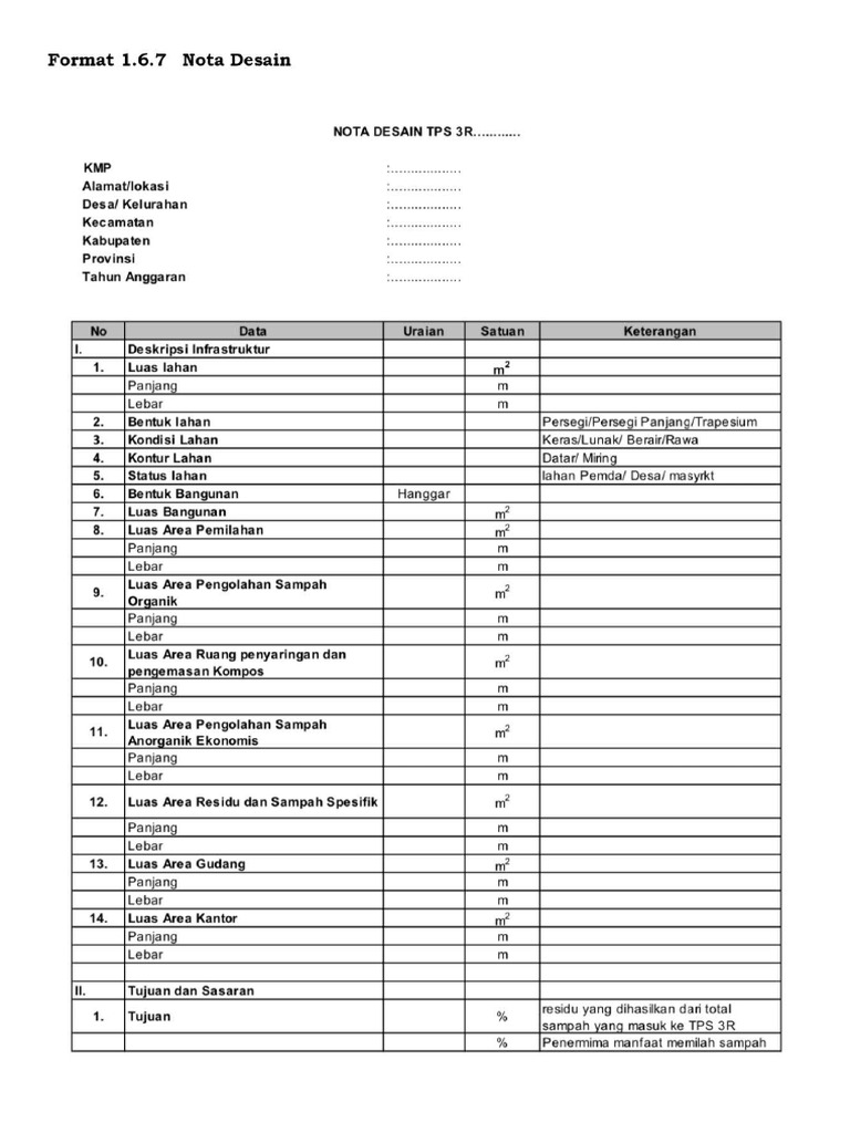 Checklist TPS 3R Tinjauan Awal | PDF