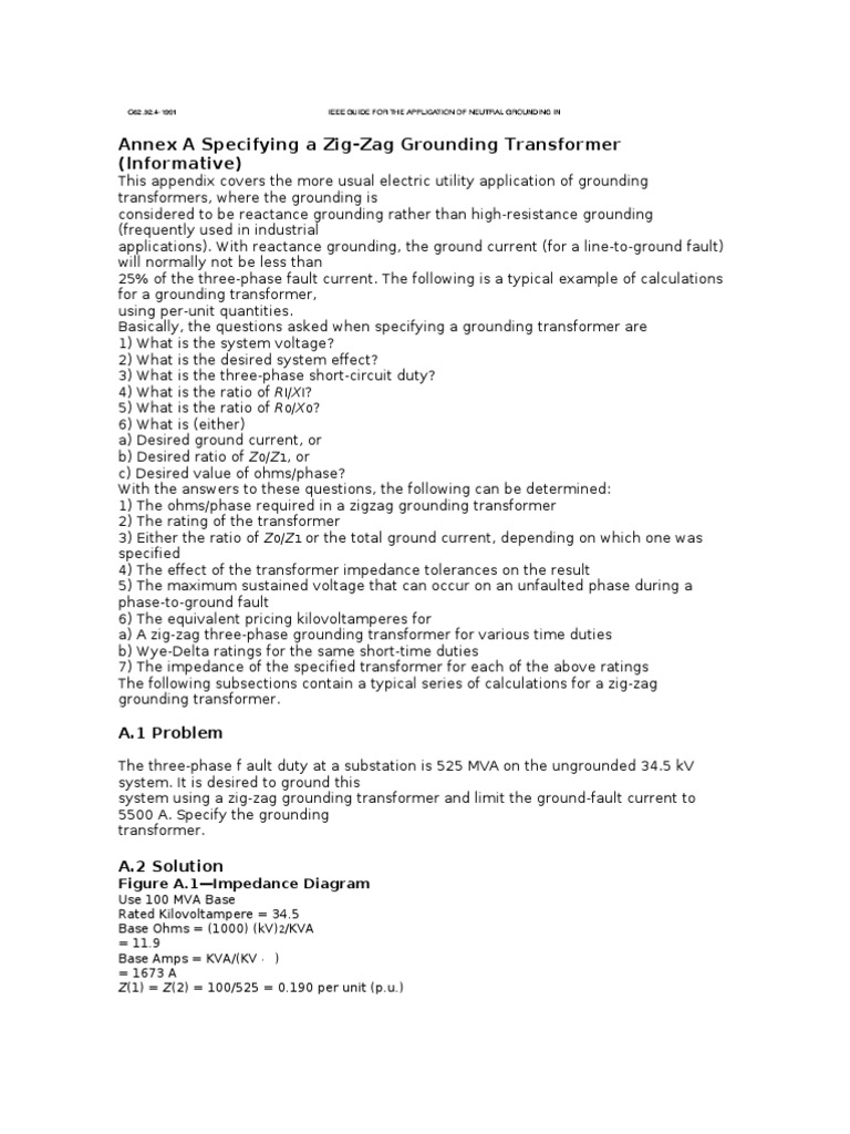 Zig Zag Transformer PDF Transformer Electrical Impedance