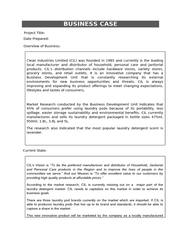 Business Case and Project Charter | PDF | Packaging And Labeling | Retail