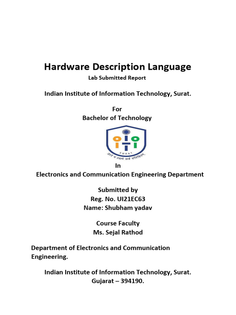 HDL Shubham | PDF | Hardware Description Language | Vhdl