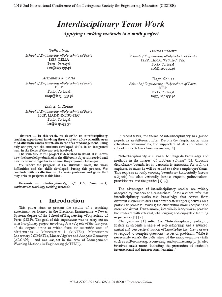 Interdisciplinary Math Project Insights | PDF | Matrix (Mathematics ...