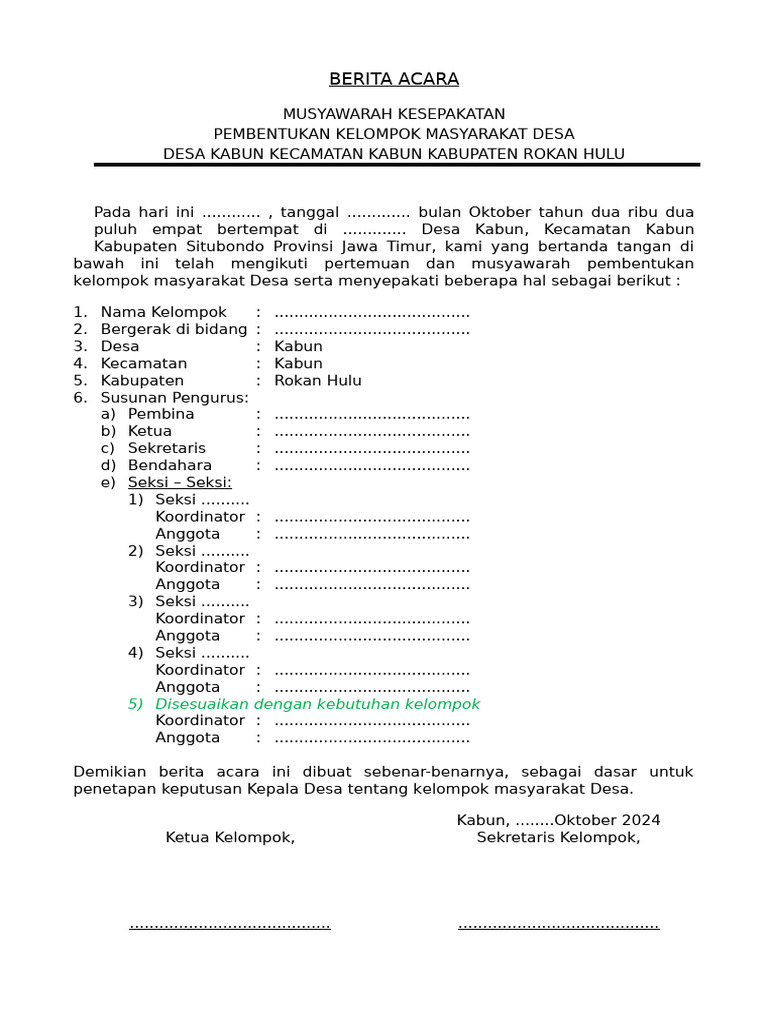 Pembentukan Kelompok Tani Desa Kabun | PDF