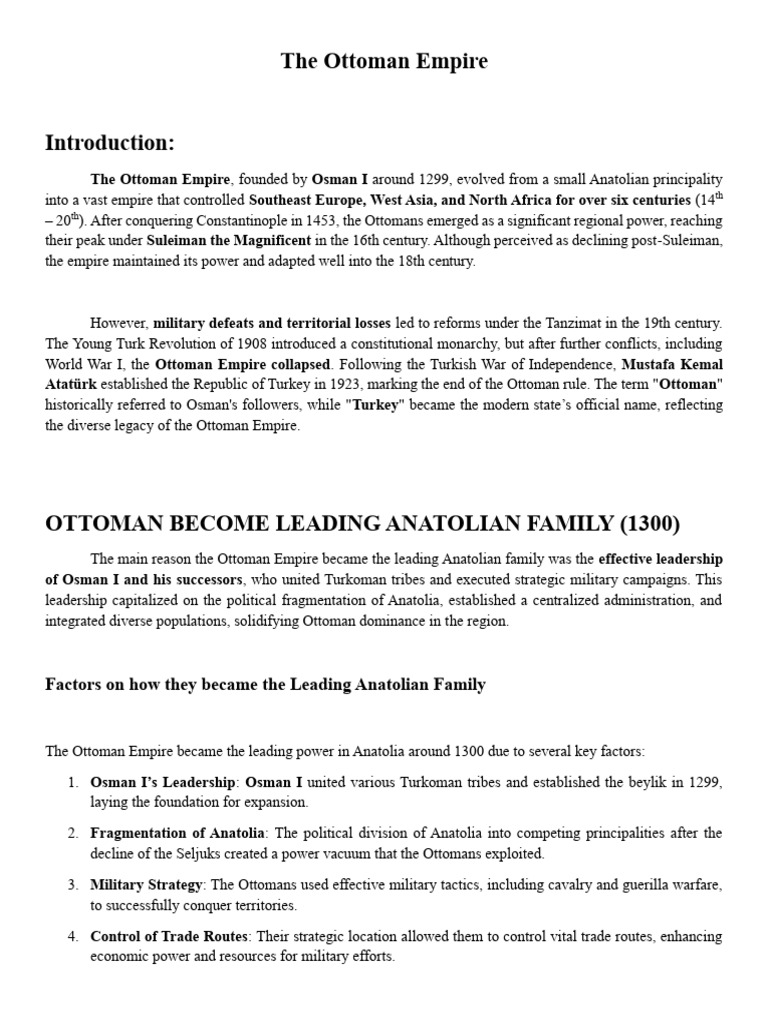 The Ottoman Empire | PDF | Ottoman Empire | Sultan