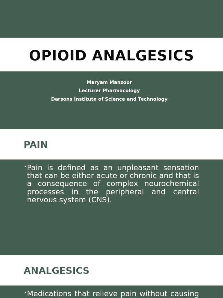 Opioid Analgesics Mam | PDF | Opioid | Analgesic