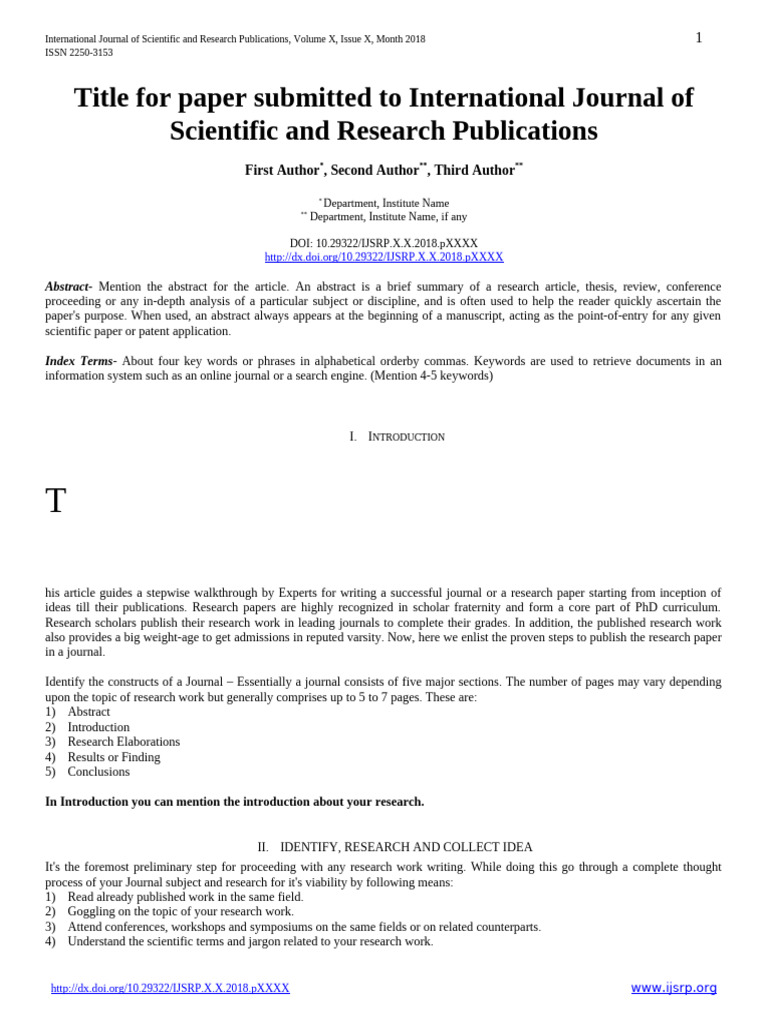 Guide to Writing Research Papers | PDF | Academic Journal | Academic ...