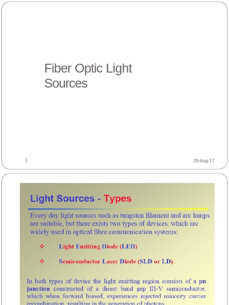 Optical Sources - LED | PDF | Band Gap | Light Emitting Diode