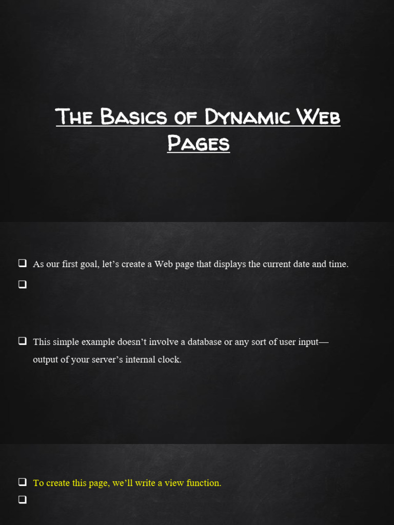 Module-1-L6. The Basics of Dynamic Web Pages | PDF | World Wide Web ...