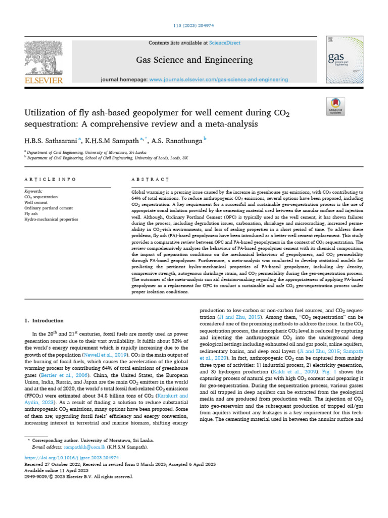 Fly Ash Geopolymer for CO2 Sequestration | PDF | Cement | Sodium Hydroxide