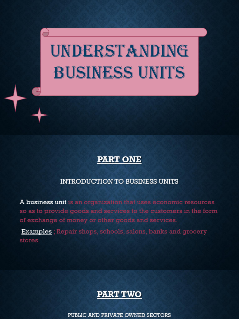 Understanding business units presentation pdf taxes subsidy