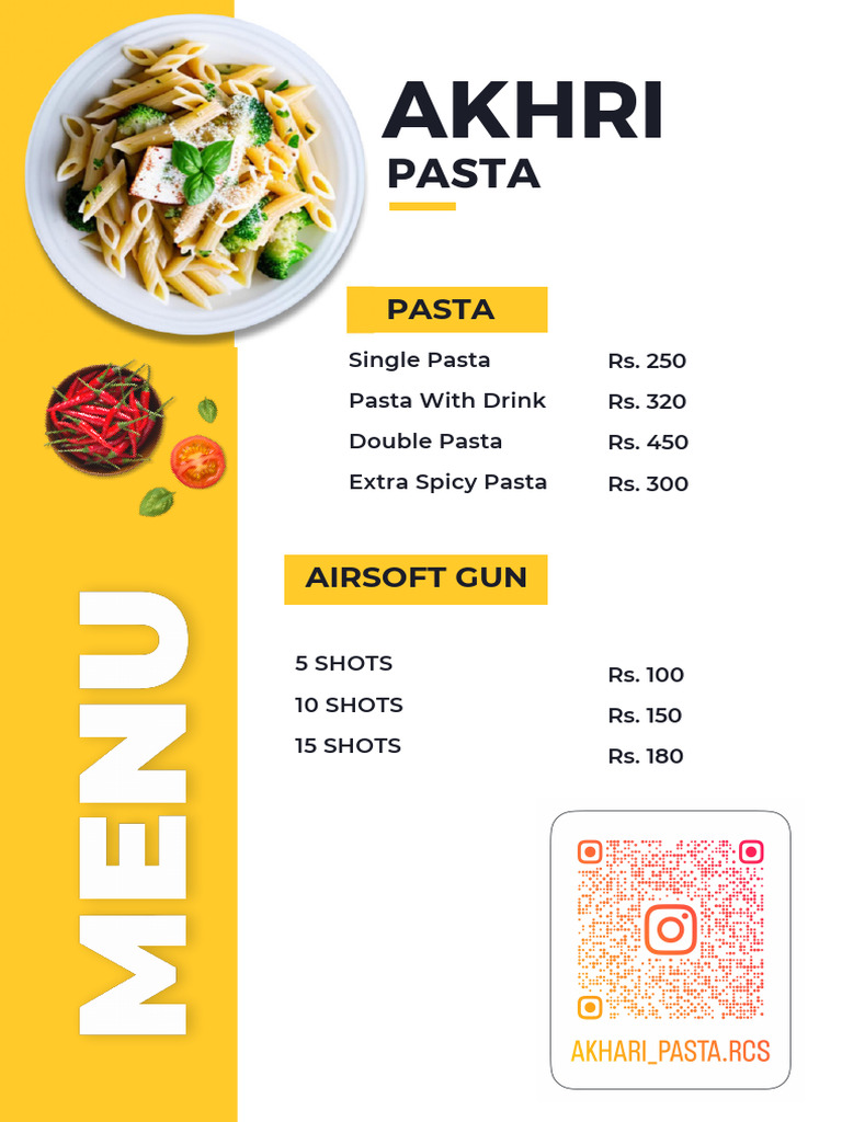 Yellow Restaurant Menu PDF | PDF