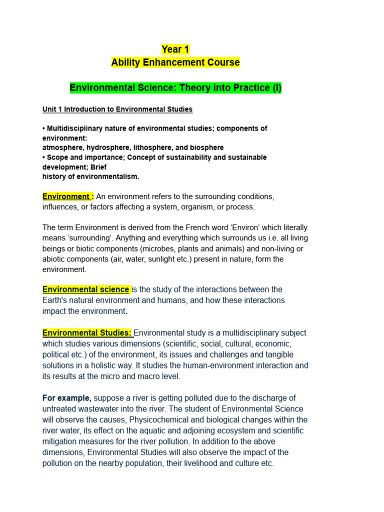 Environmental Science Theory Into Practice I Pdf Ecosystem