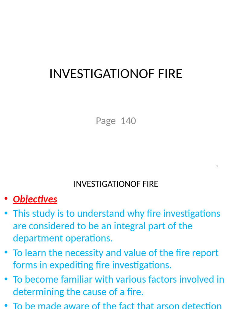 Fire Investigation and Arson Detection Guide | PDF | Fires | Arson