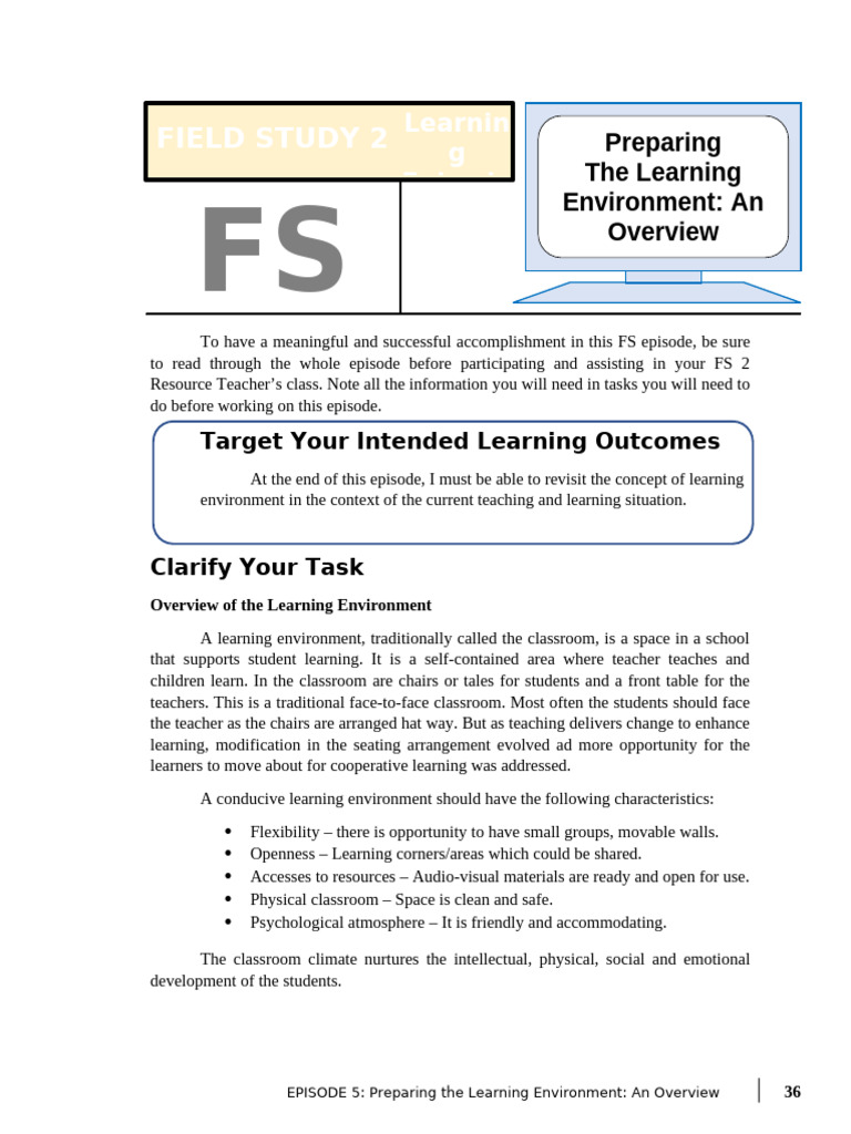 FS2 EP5 | PDF | Learning | Classroom