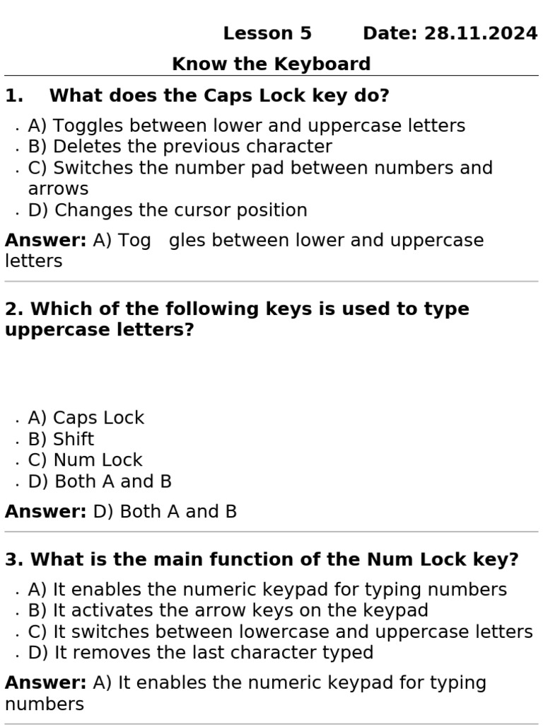 class # lesson 5 | PDF | Text | Writing Implements